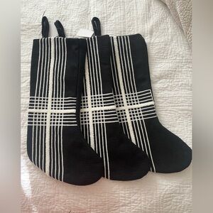 LOT of Hobby Lobby Black and White Plaid Holiday Stockings NWT